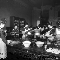 Domestic Science class prior to relocation to Home Economics building in 1909.