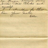 Handwritten 8 page letter from Ella Bruner to Lawrence Bruner, "I have been wanting to write to you for a long time…"