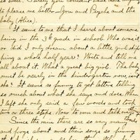 Handwritten 4 page letter from Lawrence Bruner to Helen Bruner, "I forgot to say in my letter to Mamma that I am so glad to hear that all of you have been so well."