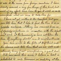 Handwritten 4 page letter from Lawrence Bruner to Marcia Bruner, "We, Mr. Leary and I, have returned from a trip…"
