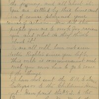 Handwritten 4 page letter from Marcia Bruner to Lawrence Bruner, "Well it has been two weeks since…"