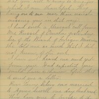 Handwritten 4 page letter from Marcia Bruner to Lawrence Bruner, "We are thinking of you today as ever…"
