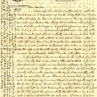 Handwritten 2 page letter from Lawrence Bruner to Marcia Bruner, "I have just returned from another trip up north where..."