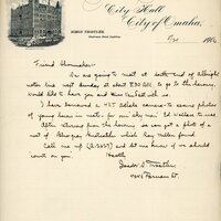 Handwritten letter, 1 page, from I.S. [Isador] Trostler to Frank H. Shoemaker, "We are going to meet at South end of Albright motor line next Sunday at about 8:30 AM to got to the..."