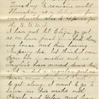 Handwritten 6 page letter from Marcia Bruner to Lawrence Bruner, "I will try to write every Sunday as not to..."