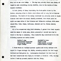 Frank H. Shoemaker typescript, 19 pages, noted on front page as "Have selected from my pocket day-dooks items pertaining to my leisure activities while on trips as private secretary to General Auditor of U.P.-S.P. and affiliates."