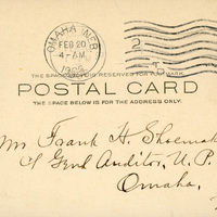 Handwritten postcard from Robert H. Wolcott to Frank H. Shoemaker, "Have Blaisdell's Eleodes about ready but be think(?) myself I haven't his address..."