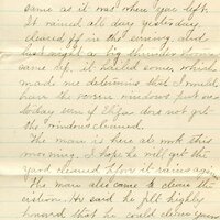 Handwritten 2 page letter from Marcia Bruner to Lawrence Bruner, "Everything is the same as it was where you left."