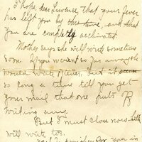 Handwritten 8 page letter from Amy Bruner to Lawrence Bruner, "Although you are so far away when I write…"