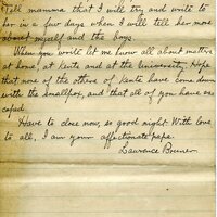 Handwritten 4 page letter from Lawrence Bruner to Psyche, "Well here we are in the capital city of this southmost…"