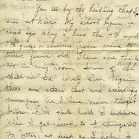 Handwritten 10 page letter from Amy Bruner to Lawrence Bruner, "You see by the heading that I am at Wisner…"