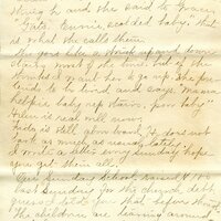 Handwritten 4 page letter from Marcia Bruner to Lawrence Bruner, "It was nearly three weeks the last time…"