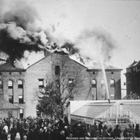 Fire of 1909. South facade with greenhouses.