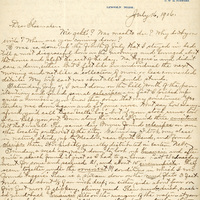 Handwritten letter, 2 pages, from Robert H. Wolcott to Frank H. Shoemaker, "Mie gehts! Was machts due? Why dont you write When are you coming down?"