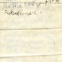 Handwritten 2 page letter from Helen Bruner to Lawrence Bruner, "I asked Baby if she wanted to see..."