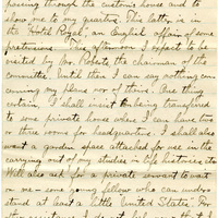 Handwritten 5 page letter from Lawrence Bruner to Marcia Bruner, "Well I have finally reached this place –– the field of action for the next 9 or 10 months."