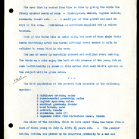 Frank H. Shoemaker typescript narrative, 29 pages,  on the bird room in Omaha home, with details on bird and insects.