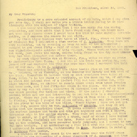 Typewritten letter, 1 page, from Frank H. Shoemake) to Robert H. Wolcott, "Preliminary to  a more extended account of my trip, which I may give you some day, I shall now write you a little letter from having to do particularly with the subject of tiger beetles."