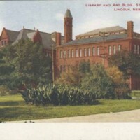 Postcard view of Library circa 1905.