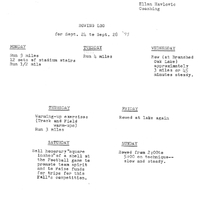 A sample weeklong practice schedule from September 1973