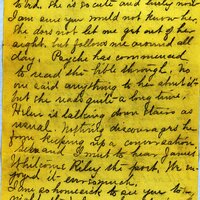 Handwritten 5 page letter from Marcia Bruner to Lawrence Bruner, "I will try to write a few lines today..."