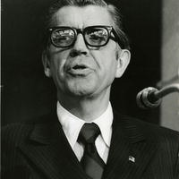 Clifford Hardin giving a speech.