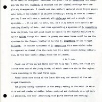 Frank H. Shoemaker typescript, 11 pages, notes and bird lists from field trip at Havelock, Nebraska, and areas surrounding Lincoln, Nebraska