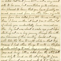 Handwritten 6 page letter from Lawrence Bruner to Marcia Bruner, "I have just received your letter that is dates 'West Point, June 26th'..."
