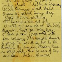 Handwritten 1 page letter from Helen Bruner to Lawrence Bruner, "Next Thursday will be Thanksgiving…"