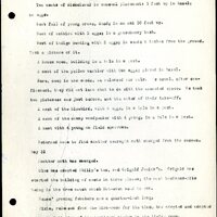 Frank H. Shoemaker typescript, 8 pages, detailing bird sightings, field trips, photography, and associated activities in Omaha, Nebraska.