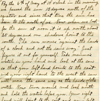 Handwritten 8 page letter from Lawrence Bruner to Psyche Bruner, "Since Mamma does not lile long letters I guess that I will write the long ones to you and Helen..."