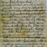 Handwritten 8 page letter from Marcia Bruner to Lawrence Bruner, "I will try to write today with the children…"