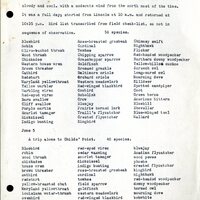 Frank H. Shoemaker typescript, 11 pages, notes and bird lists from field trip at Havelock, Nebraska, and areas surrounding Lincoln, Nebraska