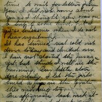 Handwritten 8 page letter from Marcia Bruner to Lawrence Bruner, "I will try to write today with the children…"