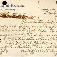 Handwritten letter, 1 page, from Robert H. Wolcott to Frank H. Shoemaker, "Your letter from just recieved- enclose copy asked for on or his proposed papers withdrawn are no included."