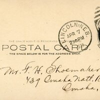 Handwritten postcard from Robert H. Wolcott to Frank H. Shoemaker, "Your letter just here- I talked the matter over thoroughly with Ward last night. I must go between May 27 and June 11."