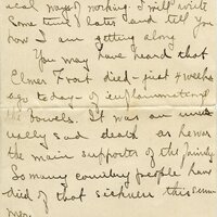 Handwritten 8 page letter from Amy Bruner to Lawrence Bruner, "Although you are so far away when I write…"