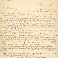 Handwritten letter, 1 page, from Robert H. Wolcott to Frank H. Shoemaker, "Please dont 'cuss me'- I'm just buried in work- my paper, medical college catalogue, + Amen. Mic. Soc. Proceedings plus..."