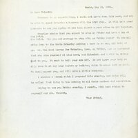 Typewritten letter, 1 page, Frank H. Shoemaker to Robert H. Wolcott, "Contrary to my expectations , I shall not leave town this week, and will be able to spend Saturday afternoon with the bird folk."