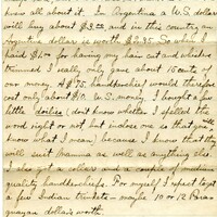Handwritten 4 page letter from Lawrence Bruner to Psyche Bruner, "Who would have thought a year ago, or even 6 months ago, that I would be here today writing a letter home."