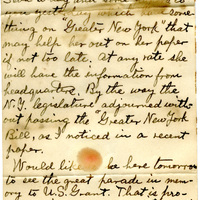 Handwritten 3 page letter from Lawrence Bruner to Marcia Bruner, "Everything so for has gone lovely and I am feeling tip top."
