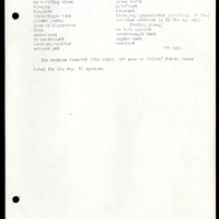 Frank H. Shoemaker typescript, 2 pages, list of birds seen from train, Lincoln, Omaha, Nebraska.