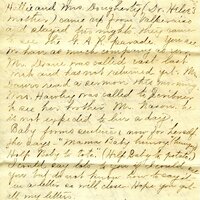 Handwritten 4 page letter from Marcia Bruner to Lawrence Bruner, "I will send you more clippings from the papers…"