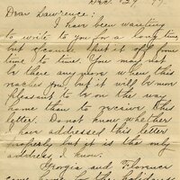 Handwritten 8 page letter from Ella Bruner to Lawrence Bruner, "I have been wanting to write to you for a long time…"