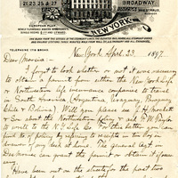 Handwritten 1 page letter from Lawrence Bruner to Marcia Bruner, "I forgot to look whether or not it was necessary..."