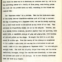 Frank H. Shoemaker typescript, 23 pages, on the bird-room in Omaha home