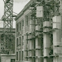 Construction, pillars on north facade.