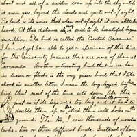 Handwritten 4 page letter from Lawrence Bruner to Psyche Bruner, "According to promise I now site down to write you a letter from a point nearly..."