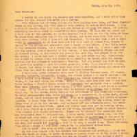 Typewritten letter, from Frank H. Shoemaker to I.S [Isador] Trostler, "I really do not think you deserve any consideration, but I will waive that  matter for the recent and write you a letter."