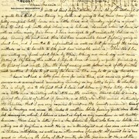 Handwritten 2 page letter from Lawrence Bruner to Marcia Bruner, "I will at last begin a letter home tonight although…"